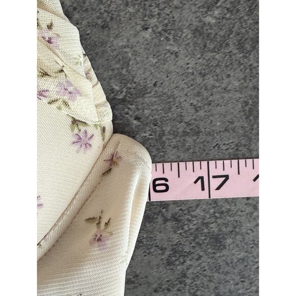 Iris Y2K Coquette Crop Top Womens Size L Ruffled Pointelle Milkmaid Romantic - Picture 7 of 8